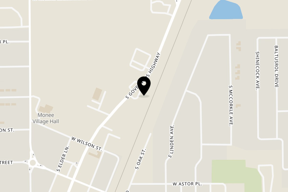 Map showing the location of Terrell's Eat The Bone BBQ, LLC on 25655 S Governors Hwy Unit C in Monee